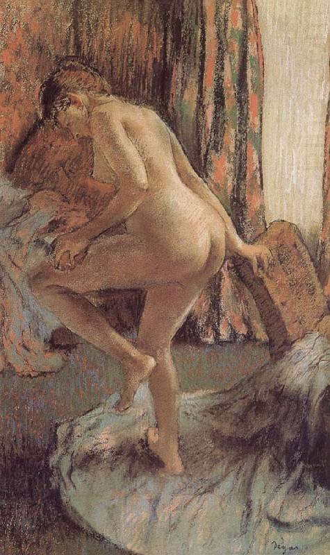 After bath, Edgar Degas